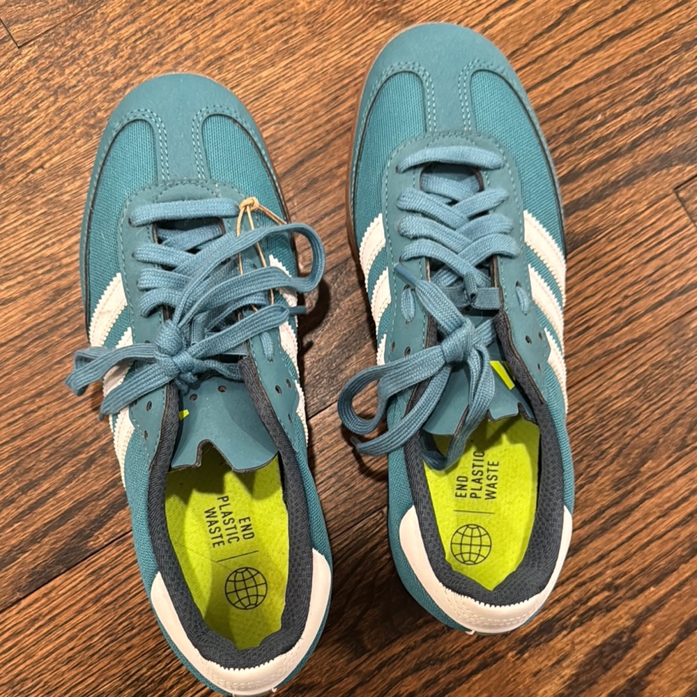 adidas Teal and White Gazelle Shoes
